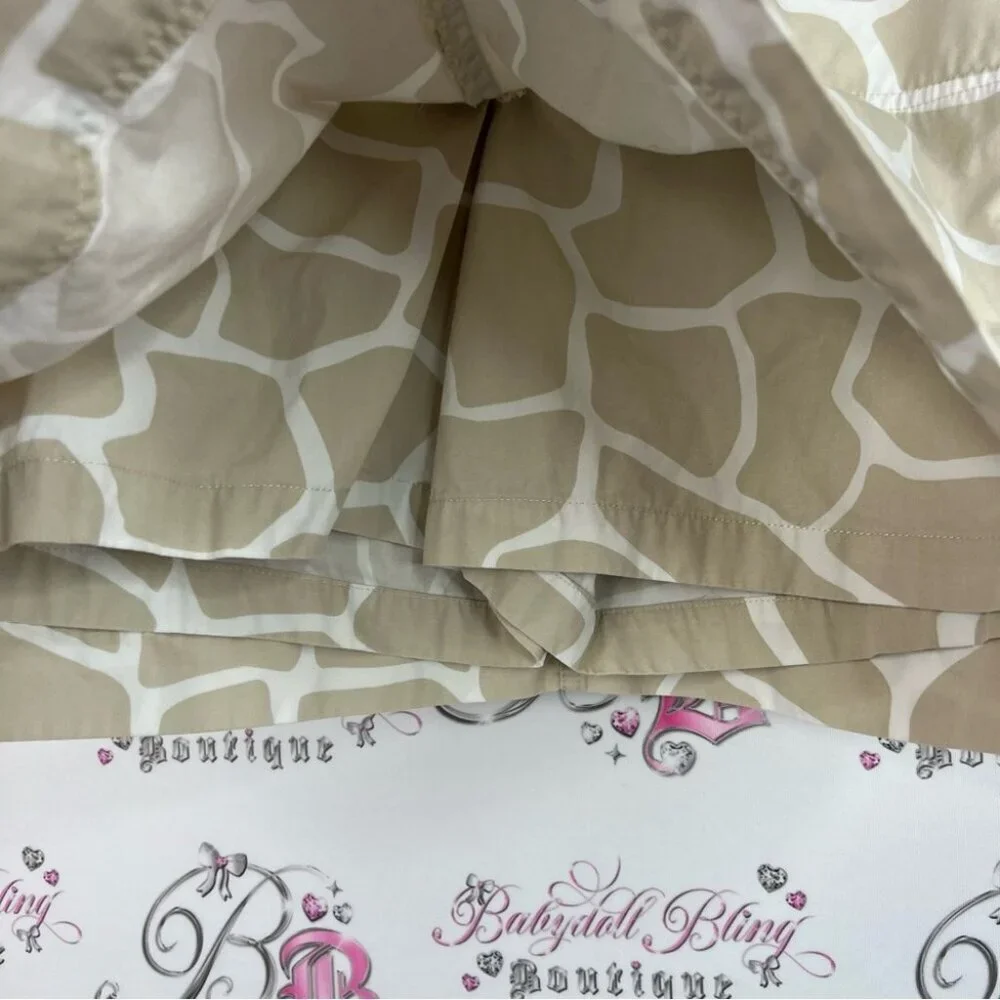 Lands' End skort skirt giraffe print animal Beige and White Patterned Skirt